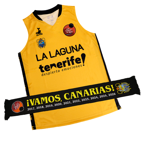 CAMISETA DE JUEGO EDICIÓN ESPECIAL COPA DEL REY 2026 DORADA + BUFANDA