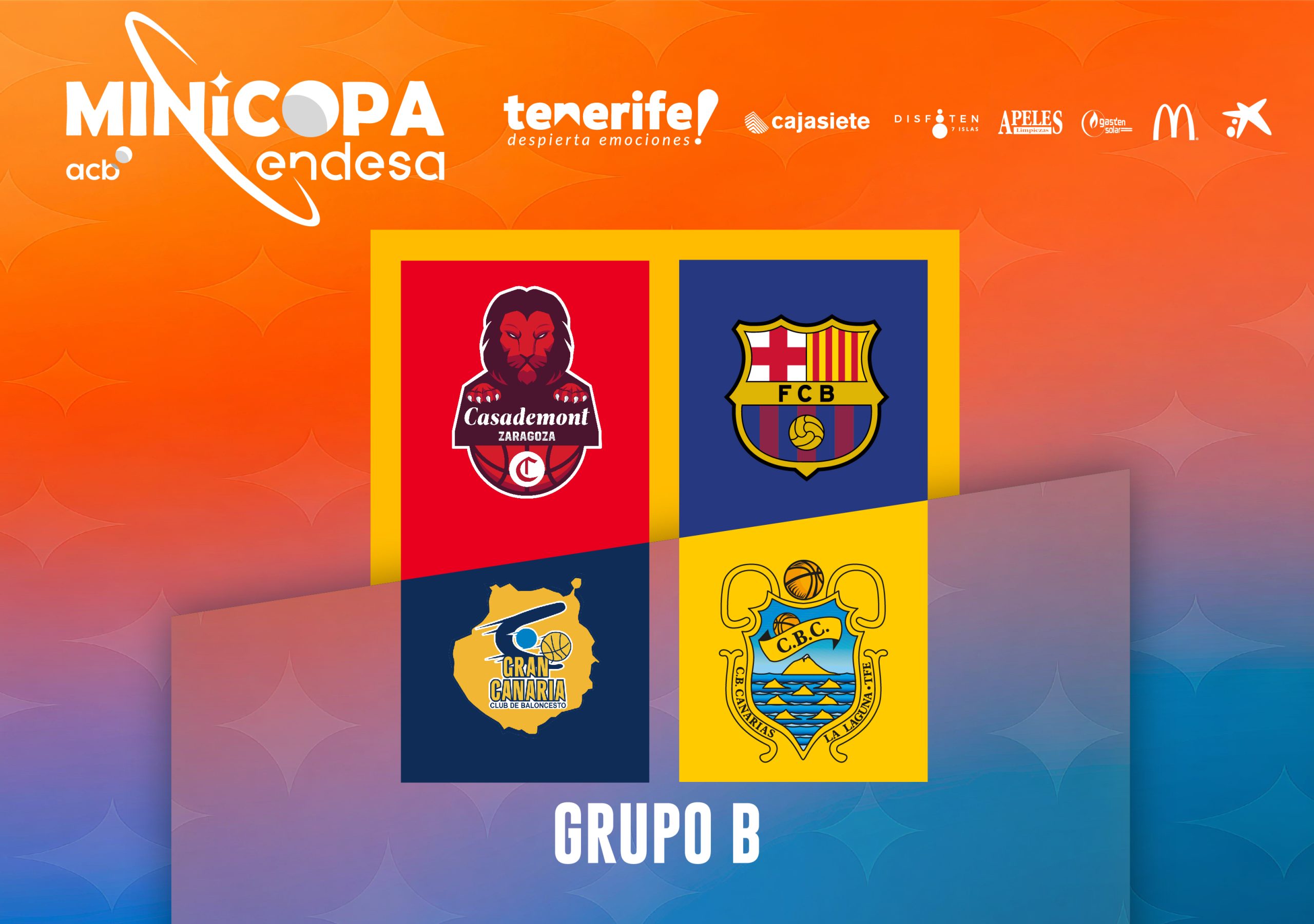 El infantil Cajasiete Fundación CB Canarias se medirá a Barcelona, Zaragoza y Gran Canaria en la Minicopa Endesa