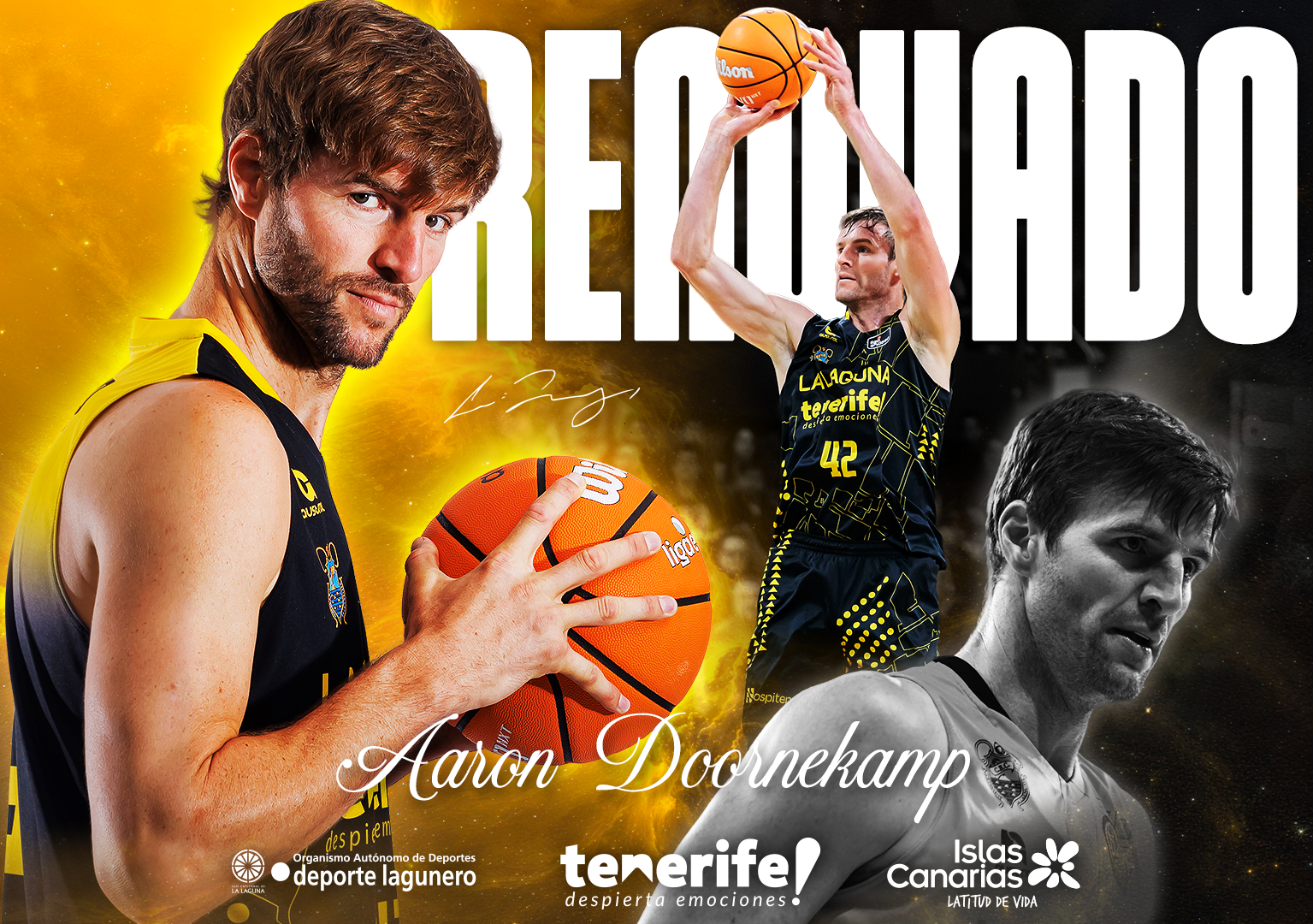 La Laguna Tenerife y Aaron Doornekamp renuevan su vinculación Imagen de La Laguna Tenerife y Aaron Doornekamp renuevan su vinculación
