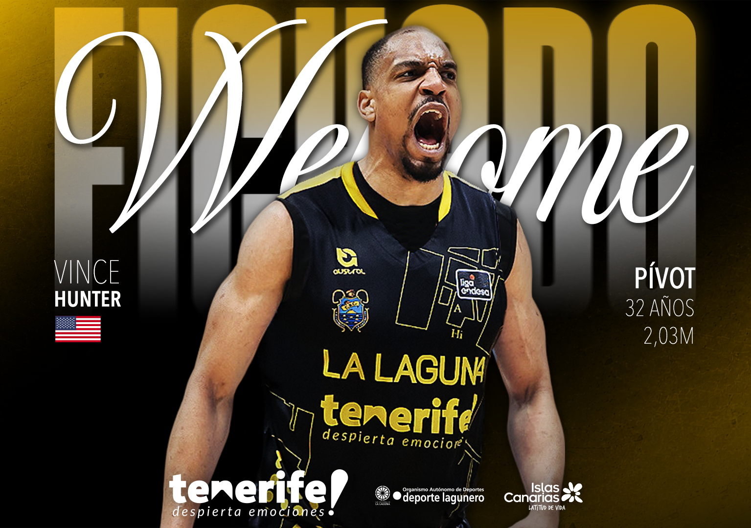 Noticia Vince Hunter, nuevo jugador canarista