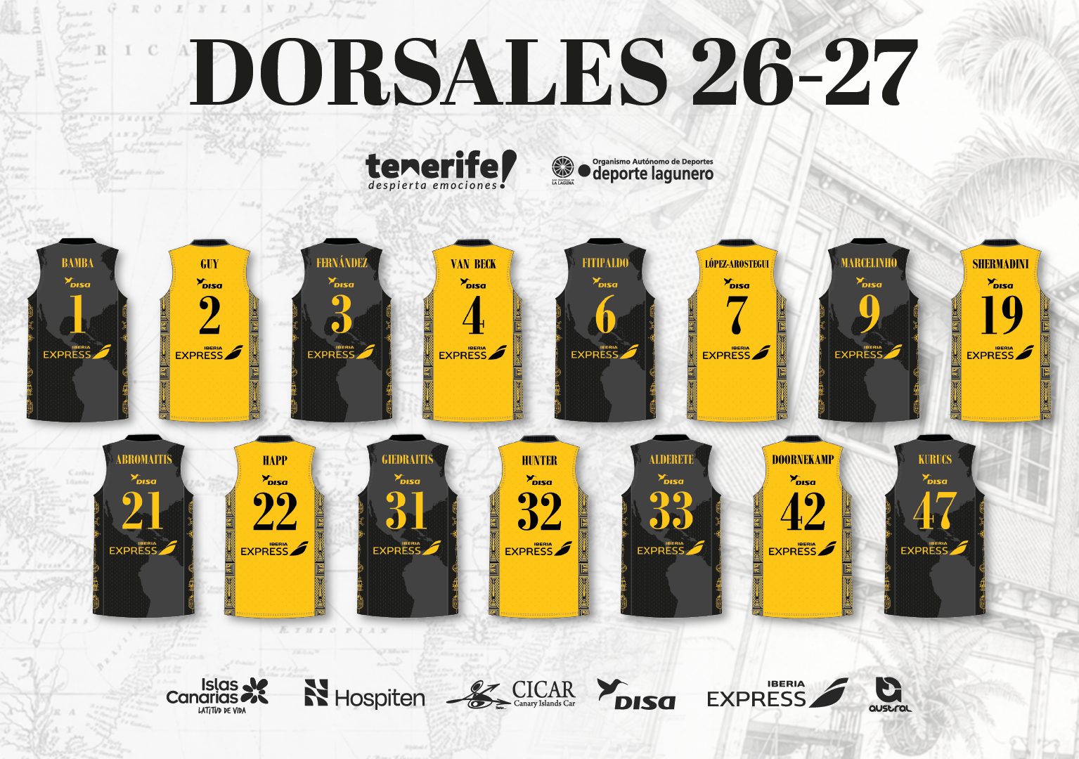 Noticia Definidos los dorsales de La Laguna Tenerife 26/27