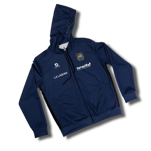 SUDADERA AZUL CON CAPUCHA Y CREMALLERA 26/27