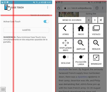 Captura número 1 de la aplicación Ease Touch