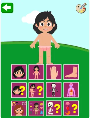 Captura número 1 de la aplicación Partes del cuerpo para niños