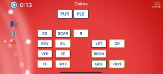 Captura número 2 de la aplicación Palabras Domino, juegos
