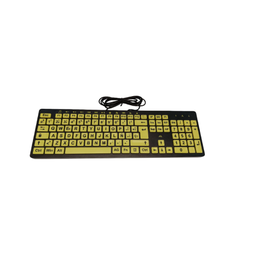 Teclado Clear Keys Alto Contraste Amarillo y negro