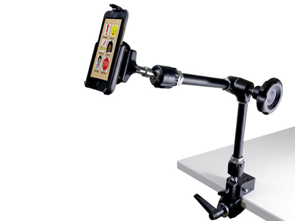 soporte universal sosteniendo un teléfono móvil