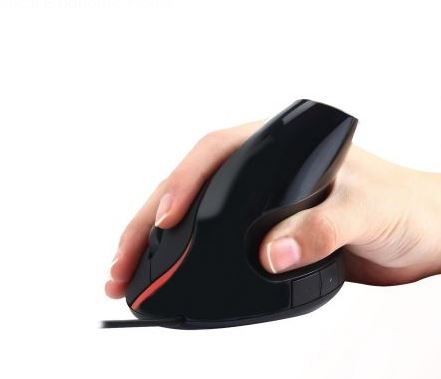 Ratón vertical negro y rojo