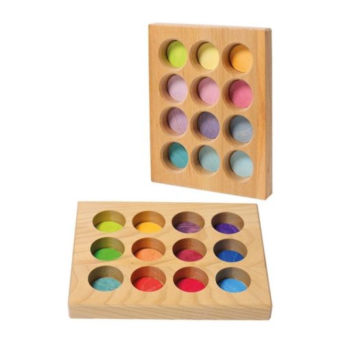 Bandeja encaje bolas colores