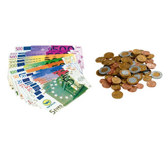 Kit de billetes y monedas euro