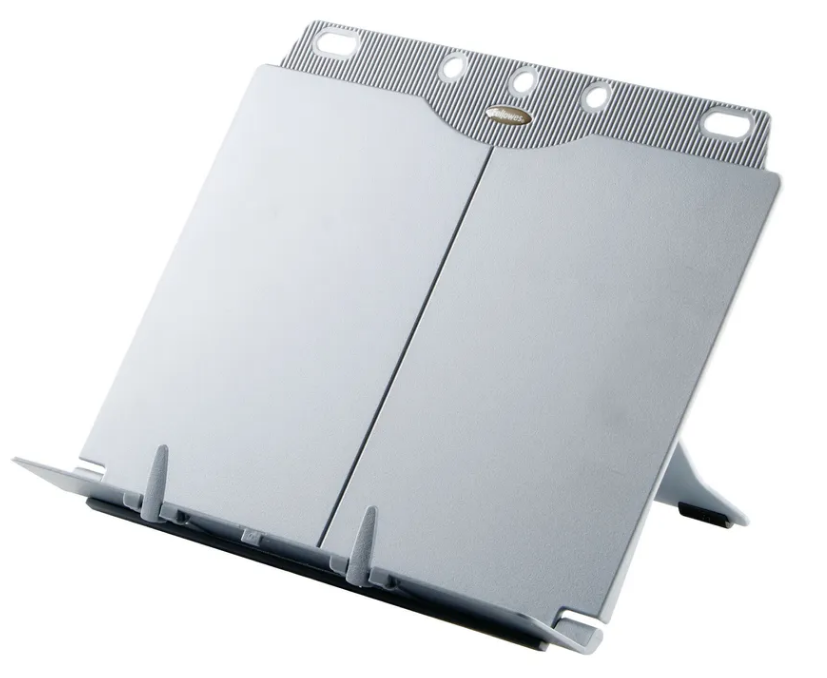 Atril plástico gris plata