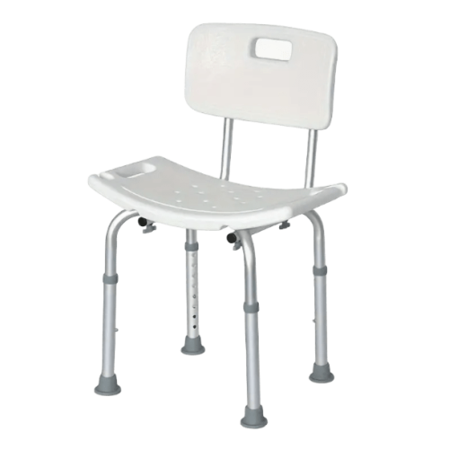 Silla de ducha de aluminio color blanca