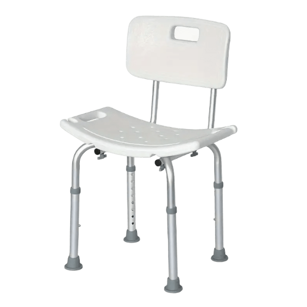 Silla de ducha de aluminio color blanca