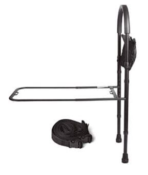 Barandilla asidera de cama regulable en altura de color negro