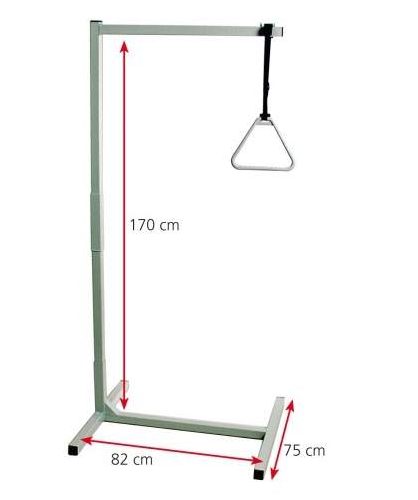 Trapecio de incorporación en cama color gris claro