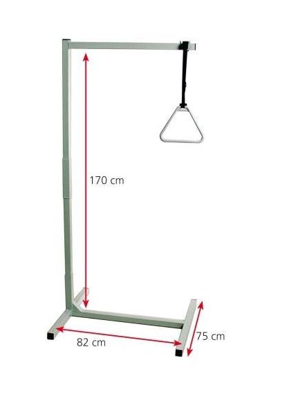 Trapecio de incorporación en cama color gris claro