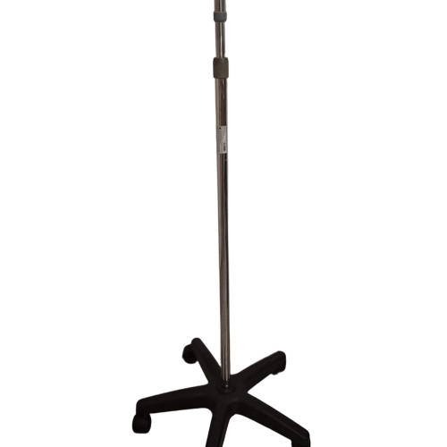 Portasuero de acero con dos ganchos y base de 5 ruedas