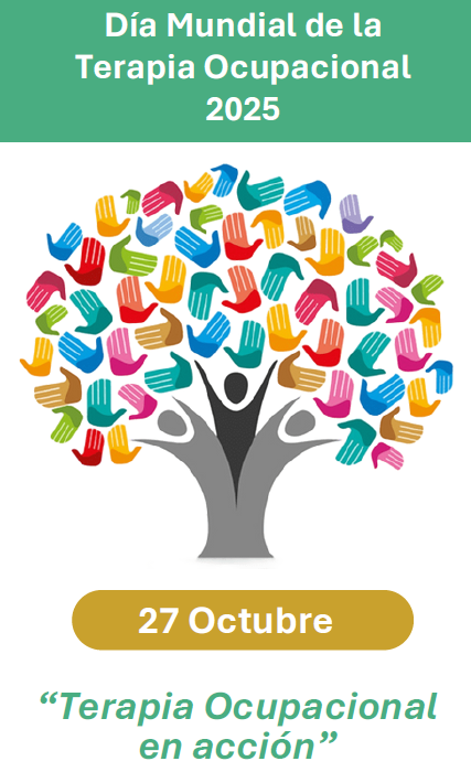 Imagen representativa del Día Mundial de la TO con Lema "Terapia Ocupacional en Acción"