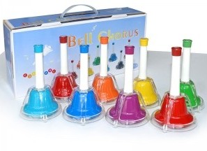 Set de 8 campanas musicales bi-función con colores variados