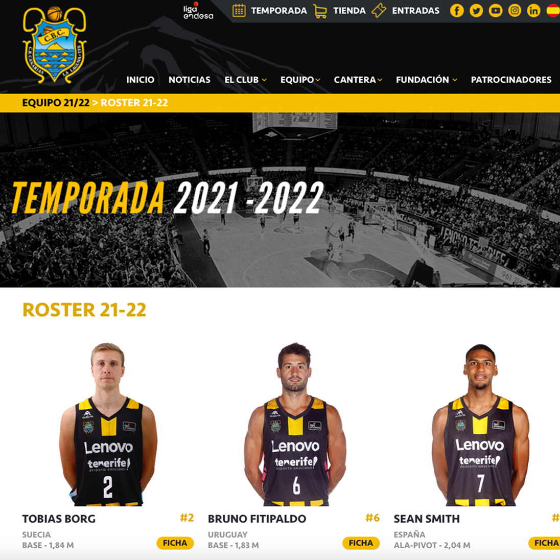 Página web Club Baloncesto Canarias