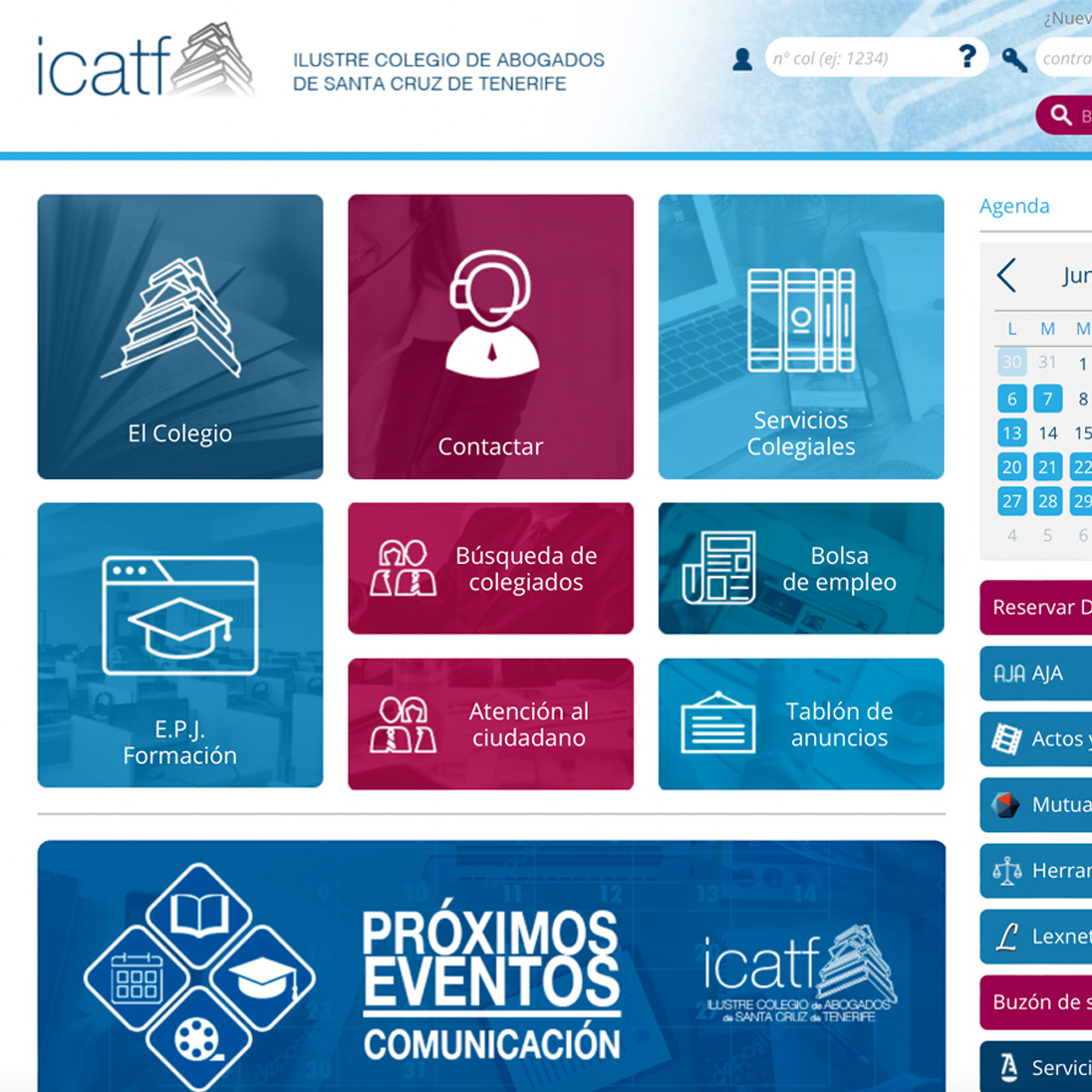 Página web del Ilustre Colegio de abogados de Santa Cruz de Tenerife